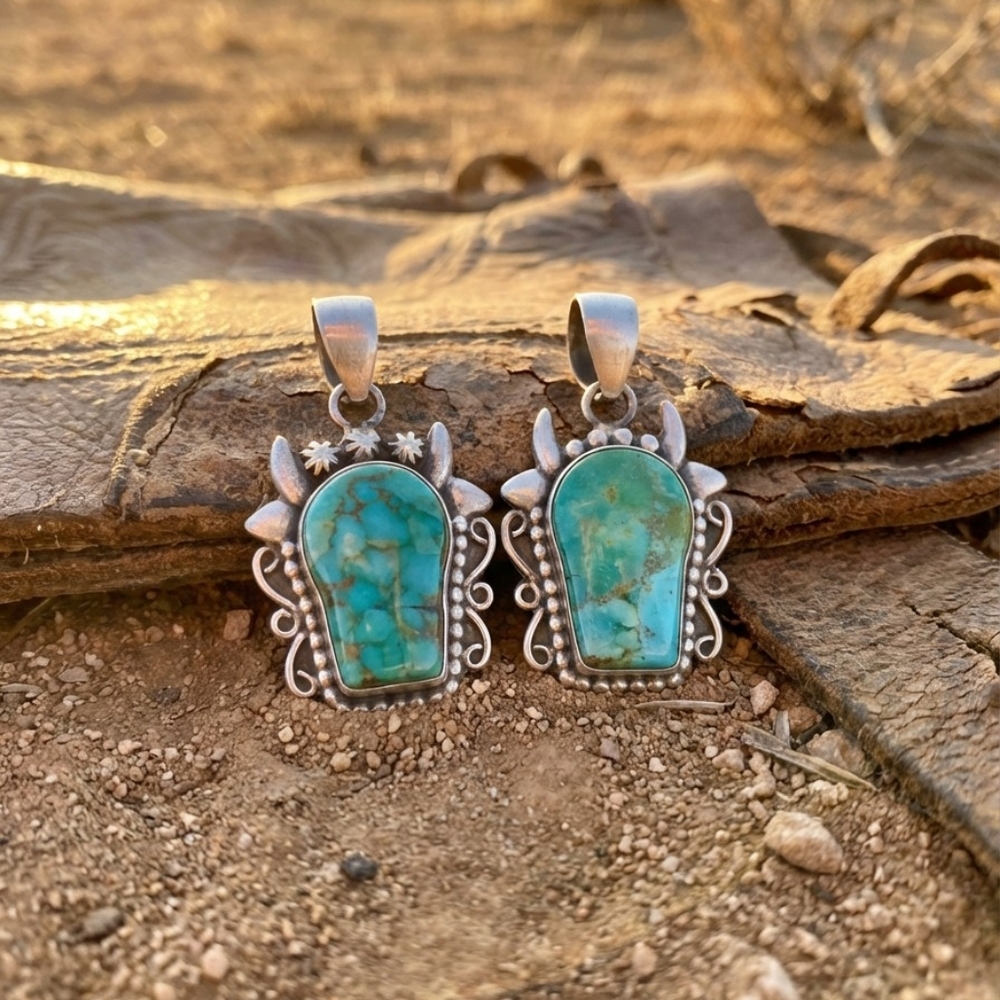 Mojave Turquoise Cow Pendant Sterling Silver Your Choice Buys One For The $